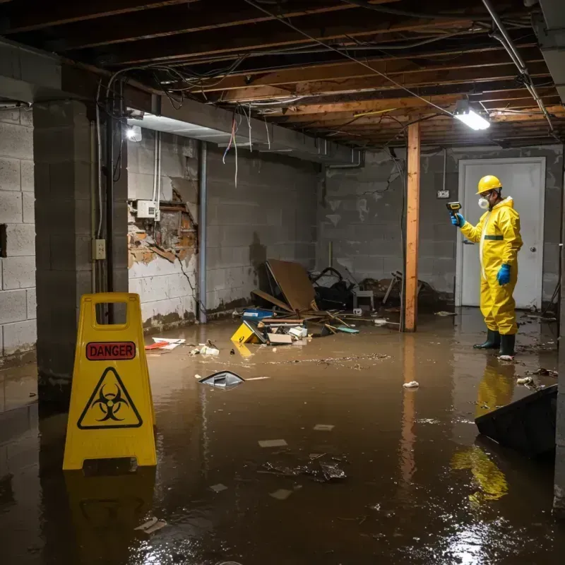 Flooded Basement Electrical Hazard in Hearne, TX Property