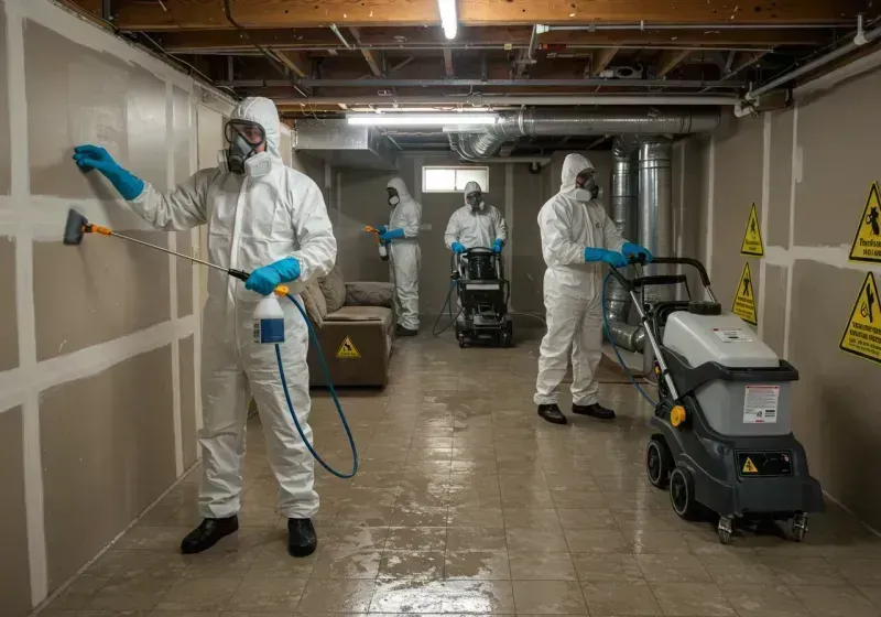 Basement Moisture Removal and Structural Drying process in Hearne, TX